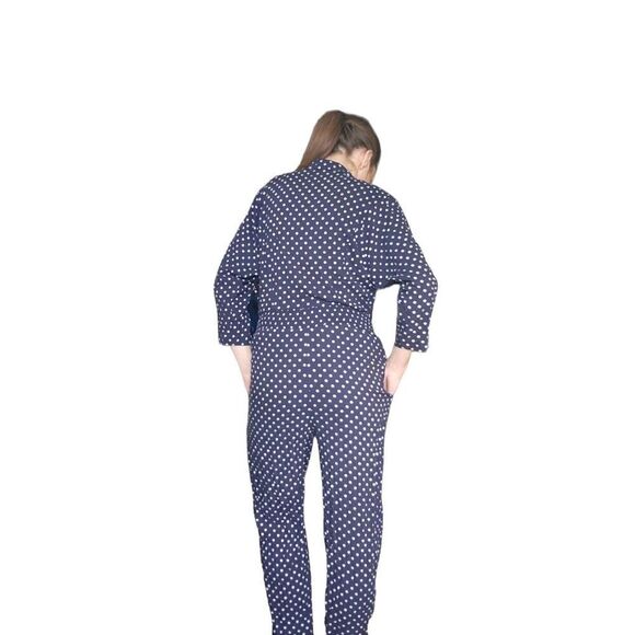 Joseph Ribcroff Polkadot 80s jumpsuit with Pockets Rayon - Picture 3 of 6